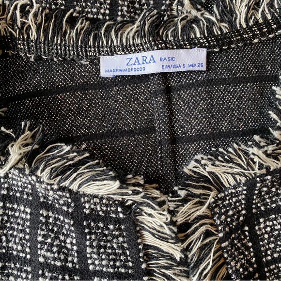 Zara Basic Black and Beige Tweed Long Open Cardigan / Duster - Picture 3 of 12